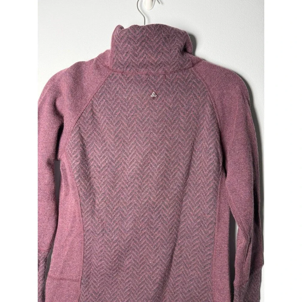 Prana Lucia Sweater Wool Blend Mock Neck Womens Medium - Burgundy - Picture 9 of 11